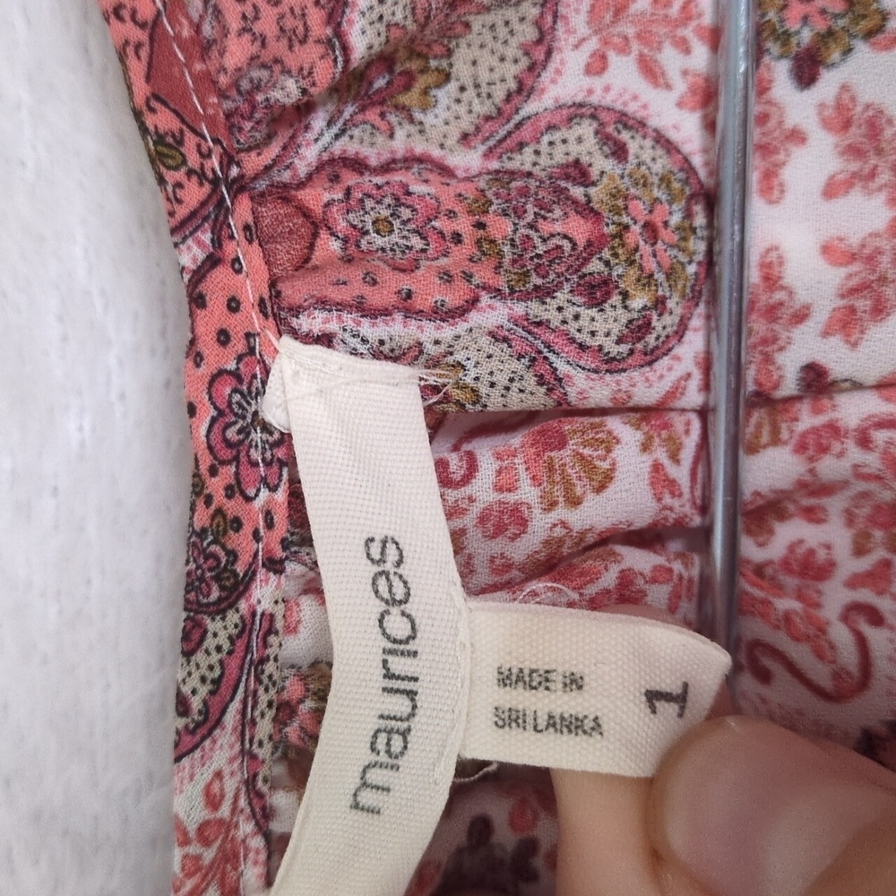 Maurices Womens Pink Floral Chiffon Casual Blouse Size 1X - Picture 3 of 5